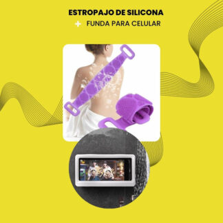 FUNDA DE CELULAR + ESTROPAJO DE SILICONA