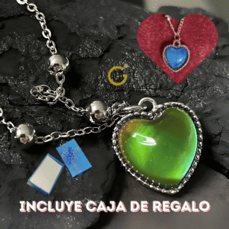 COLLAR CORAZON EMOCIONES + CAJA REGALO