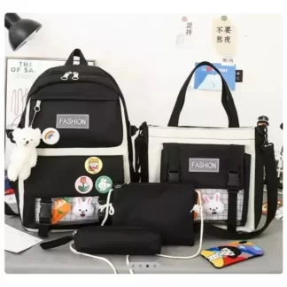 MALETA ESCOLAR PELUCHE 4PCS