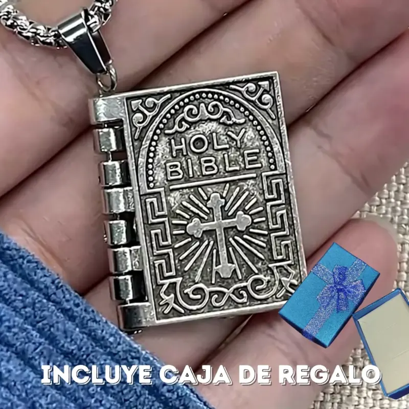 COLLAR BIBLIA PADRE NUESTRO + CAJA REGALO