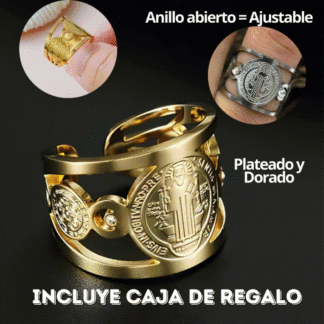 ANILLO SELLO SAN BENITO + CAJA REGALO