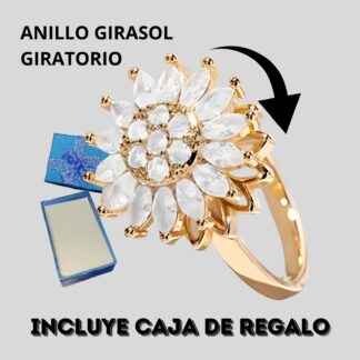 ANILLO GIRASOL GIRATORIO + CAJA REGALO
